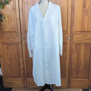 Candace Cameron Bure Cotton Button Down Long Sleeve Dress 2X C479